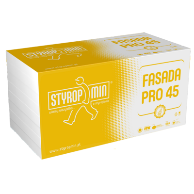 Płyta standardowa FASADA PRO 45 gr.120 gładka 500 x 1000 STYROPMIN