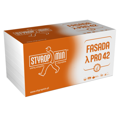 Płyta standardowa FASADA PRO 42 gr.100 gładka 500 x 1000 STYROPMIN