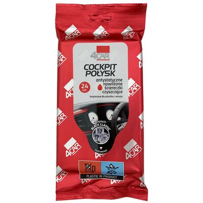 Ściereczki COCKPIT POŁYSK BLACK 24 sztuki 4CAR