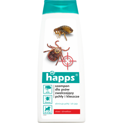 Szampon dla psów na pchły i kleszcze 250 ml HAPPS