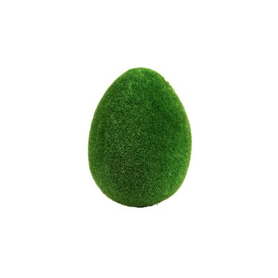 Jajko ozdobne z imitacji mchu 15 cm zielone