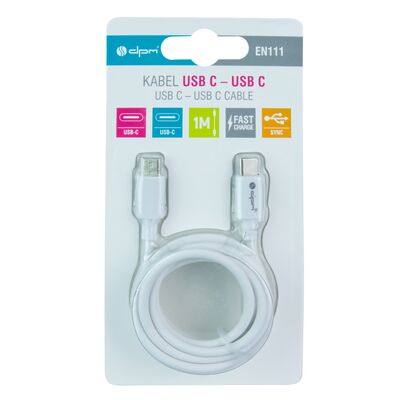 Przewód USB 2.0 typu C - C biały 1 m