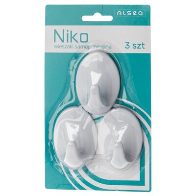 Wieszaki samoprzylepne NIKO 26258 białe 3 sztuki