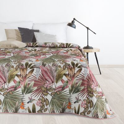 Narzuta PARROT 170 x 210 cm zielono-różowy