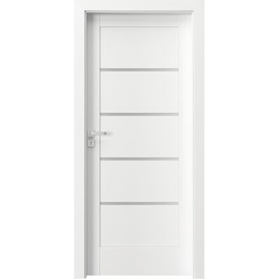 Skrzydło wewnętrzne Verte G4 decor białe zamek klucz 3 zawiasy szyba matowa 80 prawe PORTA