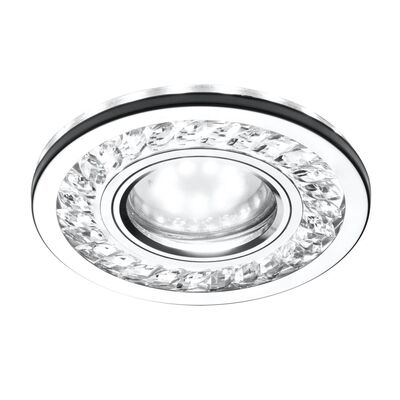 Oprawa stropowa stała SK-92 GU10 50 W+LED SMD 3 W chrom kryształki transparentny