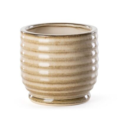 Doniczka ceramiczna BENA/01 12 x 12 x 11 cm jasny brązowy