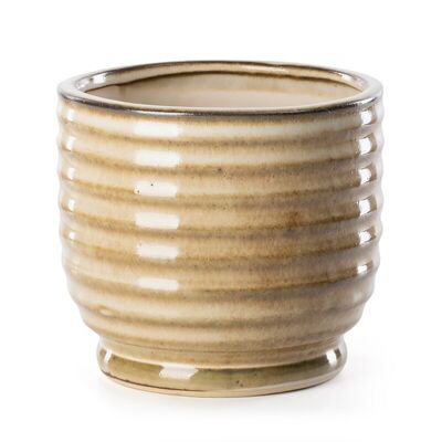 Doniczka ceramiczna BENA/02 14 x 14 x 13 cm jasny brązowy