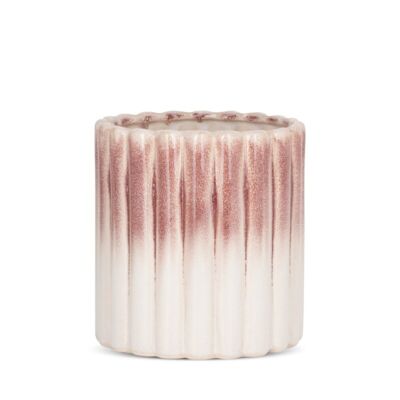 Doniczka ceramiczna EVITA/02 15 x 15 x 15 cm kremowo-różowy