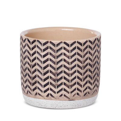 Doniczka ceramiczna KERI/01 11 x 11 x 10 cm kremowo-beżowy