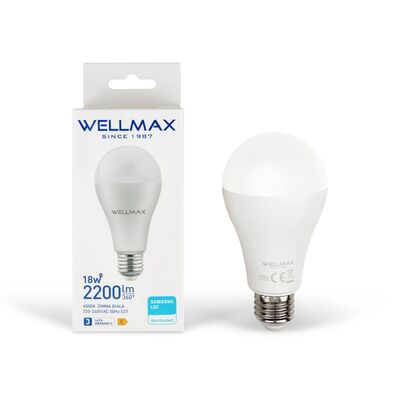 Żarówka tradycyjna LED E27 18 W barwa zimna Wellmax