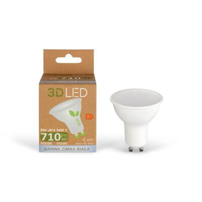 Żarówka LED GU10 8 W barwa zimna 3D LED