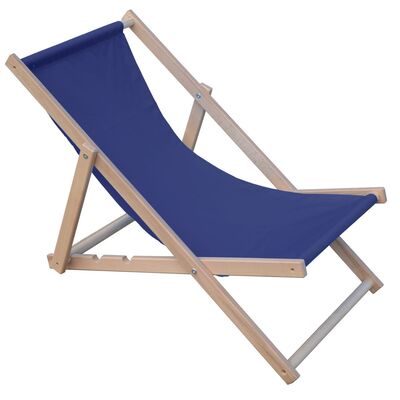 Leżak drewniany Classic regulowany granatowy