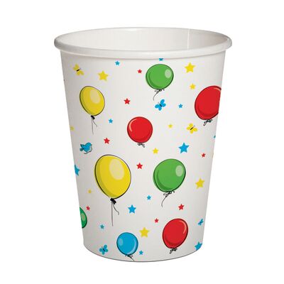 Kubek papierowy 0,25 l Balloons 10 szt.
