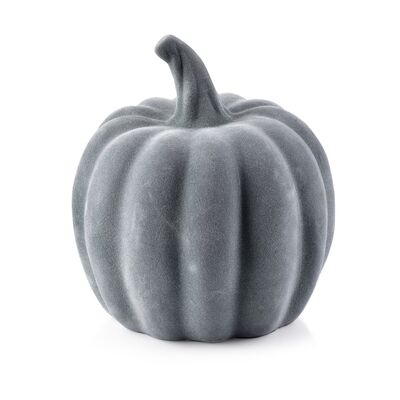 Figurka ceramiczna dynia welur szary HTC9342 15 x 15 x 16 cm szara