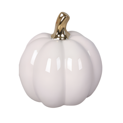 Figurka ceramiczna dynia HTC9291 12,5 x 12,5 x 13 cm biała