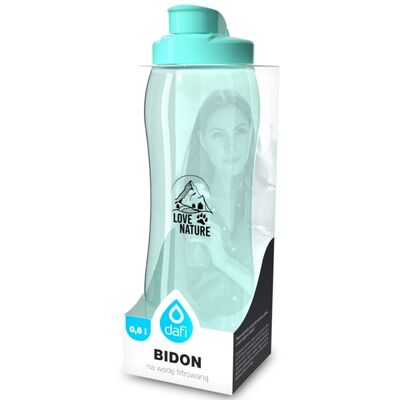 Bidon na wodę filtrowaną 0,6 l różne kolory/napisy Dafi