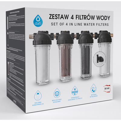 Zestaw filtrów 4x obudowa z filtrami