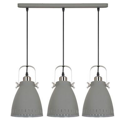 Lampa wisząca Franklin 3 x E27 szary piaskowany