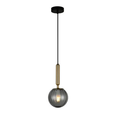 Lampa wisząca Ravena 5 W mosiężna klosz dymiony