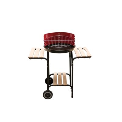 Grill węglowy z drewnianymi półkami 86 cm