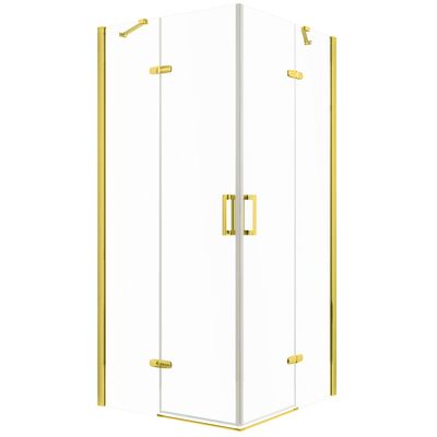 Kabina natryskowa Flow Gold złoty/transparentny 90 x 90 cm bez brodzika Kerra