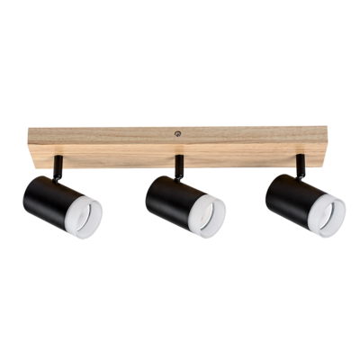 Spot Toras GU10 3 x 5 W dąb/czarny