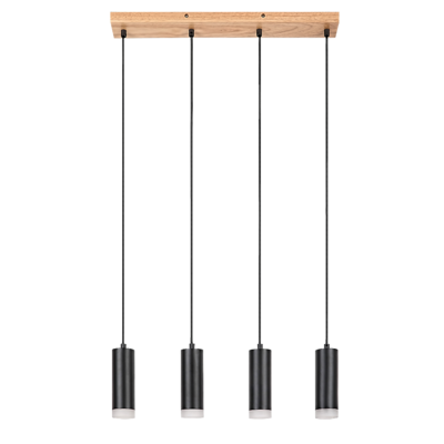 Lampa wisząca Toras GU10 4 x 5 W dąb/czarny