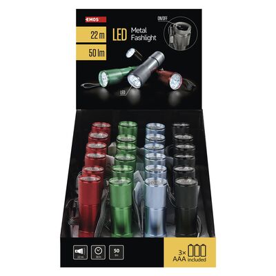 Latarka ręczna 9 x LED 3 x AAA mix kolorów