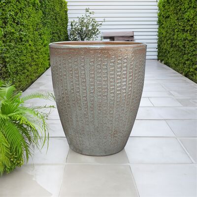 Donica ceramiczna szkliwiona Elite szary antyk 32 x 36 cm