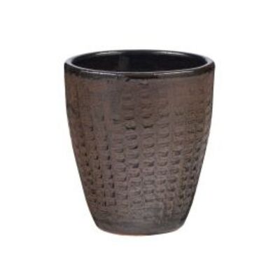 Donica ceramiczna szkliwiona Elite czarny antyk 27 x 30 cm