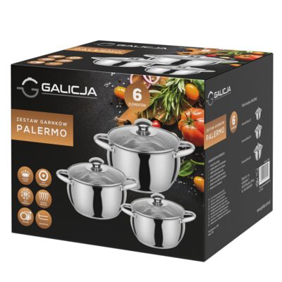 Zestaw garnków PALERMO 6el 2,5/3,5/5,5 l