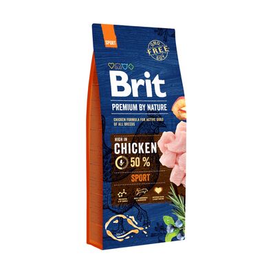 Karma dla psa Adult SPORT 15 kg + karma mokra Beef  Tripe 6x400 g Brit Premium by Nature