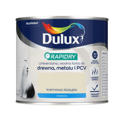 Farba akrylowa Dulux Rapidry 400 ml MAT kremowa klasyka