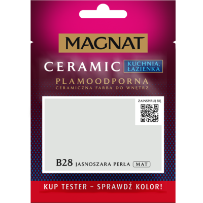 Farba ceramiczna MAGNAT KitchenBathroom tester jasnoszara perła B28 30 ml