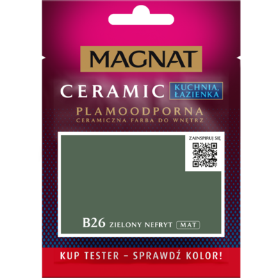 Farba ceramiczna MAGNAT KitchenBathroom tester zielony nefryt B26 30 ml