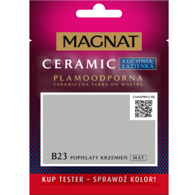 Farba ceramiczna MAGNAT KitchenBathroom tester popielaty krzemień B23 30 ml
