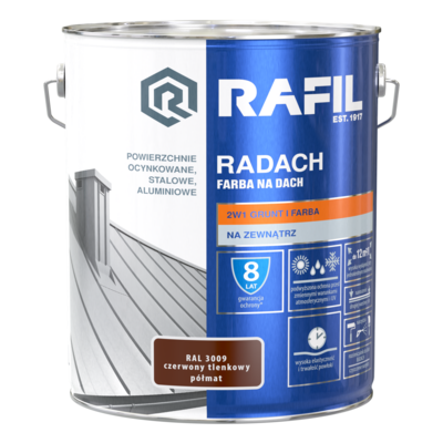 Farba na dach Radach czerwony tlenkowy 10 l RAFIL