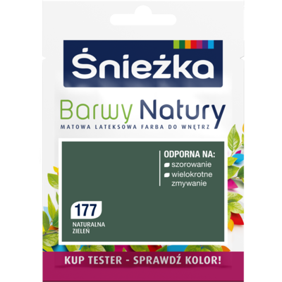 Farba lateksowa Barwy Natury TESTER naturalna zieleń 177 25 ml Śnieżka