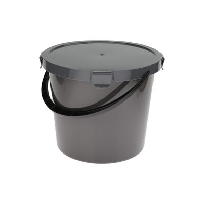 Wiadro z pokrywą Berry 10 L PT-6079 szare