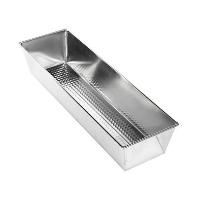 Keksówka 39 x 11 x 7,5 cm fakturowana srebrna