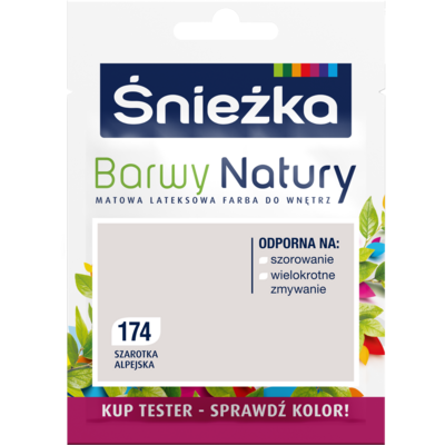 Farba lateksowa Barwy Natury TESTER szarotka alpejska 174 25 ml Śnieżka
