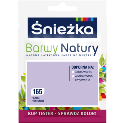 Farba lateksowa Barwy Natury TESTER płatki hortensji 165 25 ml Śnieżka