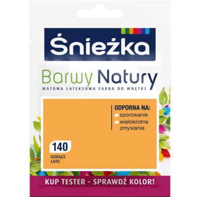 Farba lateksowa Barwy Natury TESTER gorące lato 140 25 ml Śnieżka