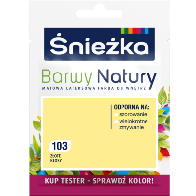 Farba lateksowa Barwy Natury TESTER złote kłosy 103 25 ml Śnieżka