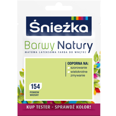 Farba lateksowa Barwy Natury TESTER powiew wiosny 154 25 ml Śnieżka
