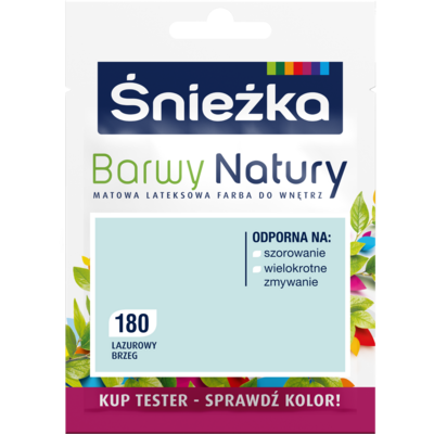 Farba lateksowa Barwy Natury TESTER lazurowy brzeg 180 25 ml Śnieżka