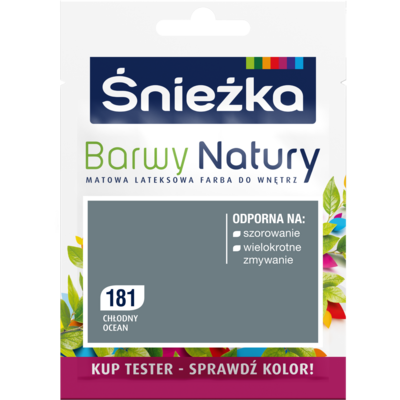 Farba lateksowa Barwy Natury TESTER chłodny ocean 181 25 ml Śnieżka