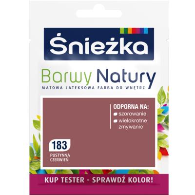 Farba lateksowa Barwy Natury TESTER pustynna czerwień 183 25 ml Śnieżka