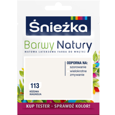 Farba lateksowa Barwy Natury TESTER różowa magnolia 113 25 ml Śnieżka